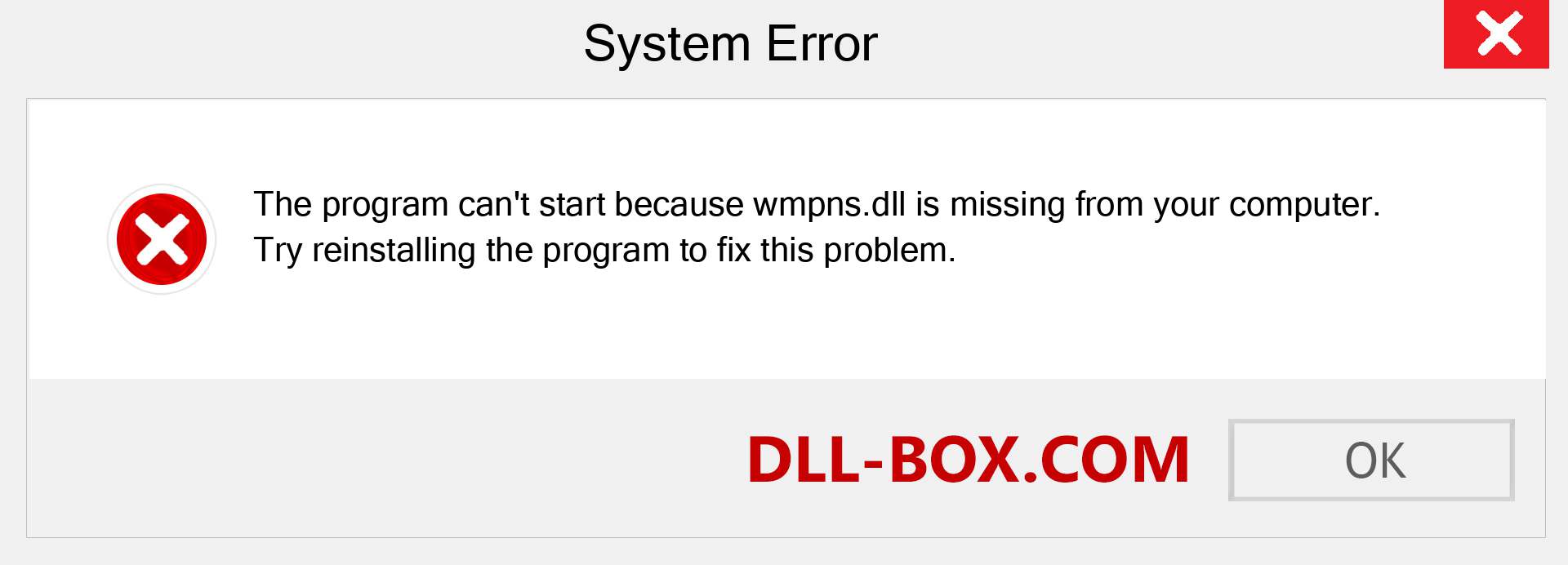  wmpns.dll file is missing?. Download for Windows 7, 8, 10 - Fix  wmpns dll Missing Error on Windows, photos, images